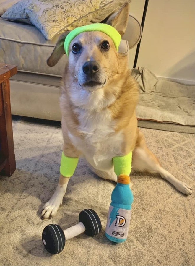 Nestpark Fitness Funny Dog Toys - Doggyade and Doggy Dumbbell Workout Parody Cute Dog Toys - 2 Pack (Workout Pack) - Image 5