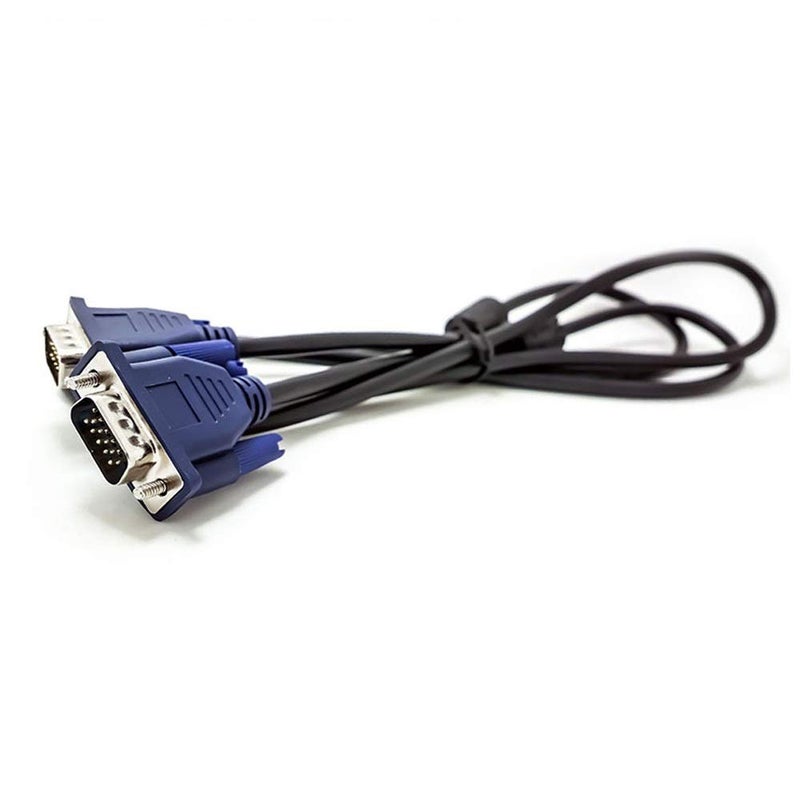 RIVER FOX Improved Quality 15 Pin Male to Male 1.5 Meter VGA Cable for Computer Monitors, Televisions,Desktop, Laptop, Projector (1.5 Meter) (Pack of 1)(Black) - Image 2