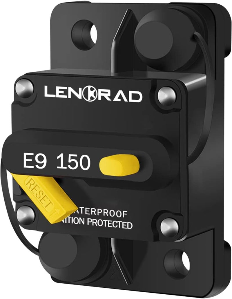 LENKRAD 150 Amp Marine Circuit Breaker Resettable 150A with Manual Reset Switch Button for Boat, Trolling, RV, Yacht, 12V - 48V DC, Waterproof, Surface Mount(150 Amp Boat Circuit Breaker) - Image 1