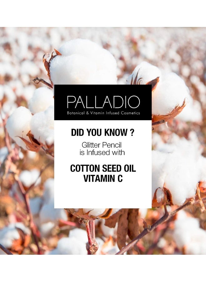 PALLADIO Glitter Eye Liner | Long Lasting Creamy Pencil | Shimmer Eye Liner | Buttery Smooth Tip | Professional Makeup Glittery Pencil | Silver Sparkle - Image 4