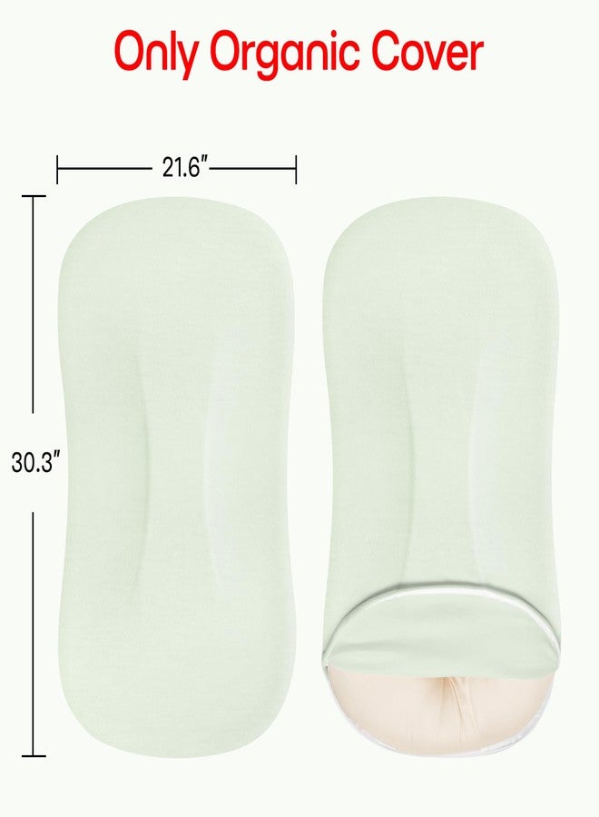 MEXXI Organic Baby Lounger Cover | 100% Organic Cotton Hypoallergenic and Breathable Baby Nest (Pistachio Green, Organic Cotton) - Image 2