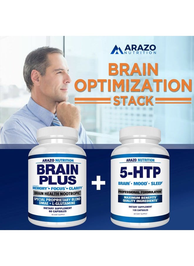 Arazo Nutrition Premium Brain Function Supplement – Memory, Focus, Clarity – Nootropic Booster with DMAE, Bacopa Monnieri, L-Glutamine, Multi Vitamins, Multi Minerals  - Image 5
