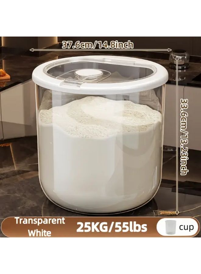 Airtight 55lbs Rice Bucket Large Capacity Insect Proof Flour Storage Container - Image 3