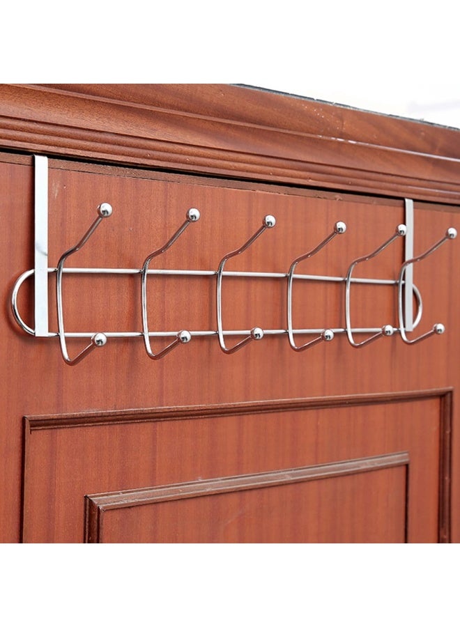 Premium Stainless Steel Door Hanger – Heavy-Duty Silver Over-the-Door Hook Organizer for Towels, Coats, Bags, and Clothes – Rustproof, Space-Saving Door Rack for Bathroom, Bedroom, Office, or Kitchen Storage - Image 2