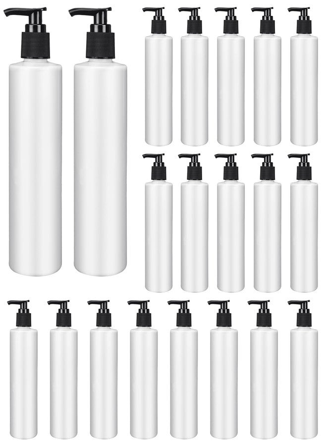 M-Aimee 20 Pcs Plastic Pump Dispenser Bottle Bulk, 8 oz Empty Lotion Bottle Refillable Containers with Pump for Shampoo Massage Oil Dispensing Travel Daily Life (White) - Image 1
