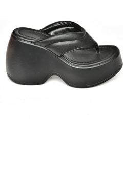 Fox Shoes S973401709 Black Wedge Sole Women's Flip Flops Slippers  - Image 4