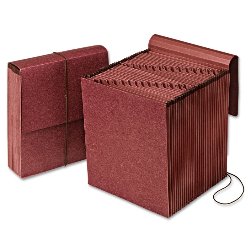 Pendaflex Vertical Reinforced Daily 1-31 /31 Pocket Reinforced Expanding File, Letter Size, 1 Each (14004),Red Fiber - Image 3