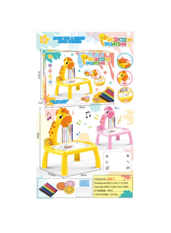 Multifunctional Fawn Projection Drawing Table Cartoon Modeling With Acousto-optic Graffiti Writing Board Children's Educational Toys - Image 1