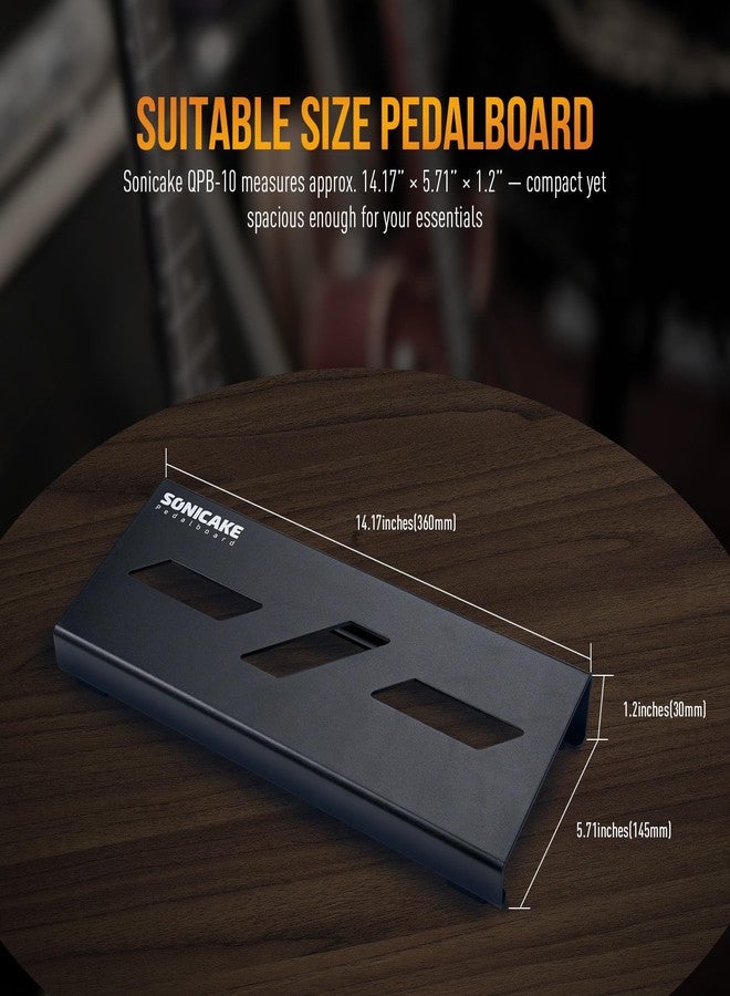 SONICAKE Mini Guitar Pedal Board 14.10" x 5.50" x1.20"Portable Aluminum Alloy Guitar Pedalboard (QPB-10) - Image 5