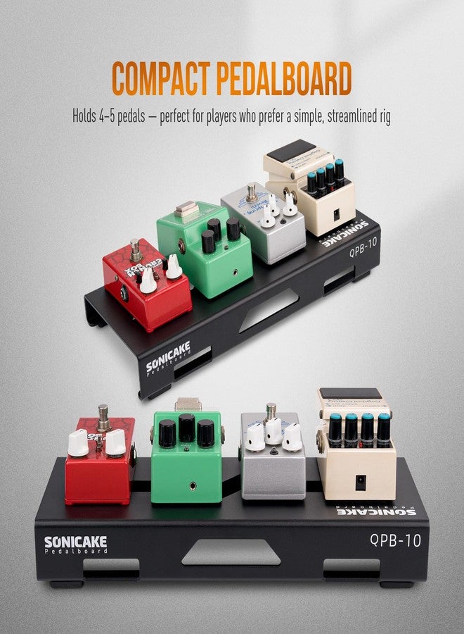 SONICAKE Mini Guitar Pedal Board 14.10" x 5.50" x1.20"Portable Aluminum Alloy Guitar Pedalboard (QPB-10) - Image 2