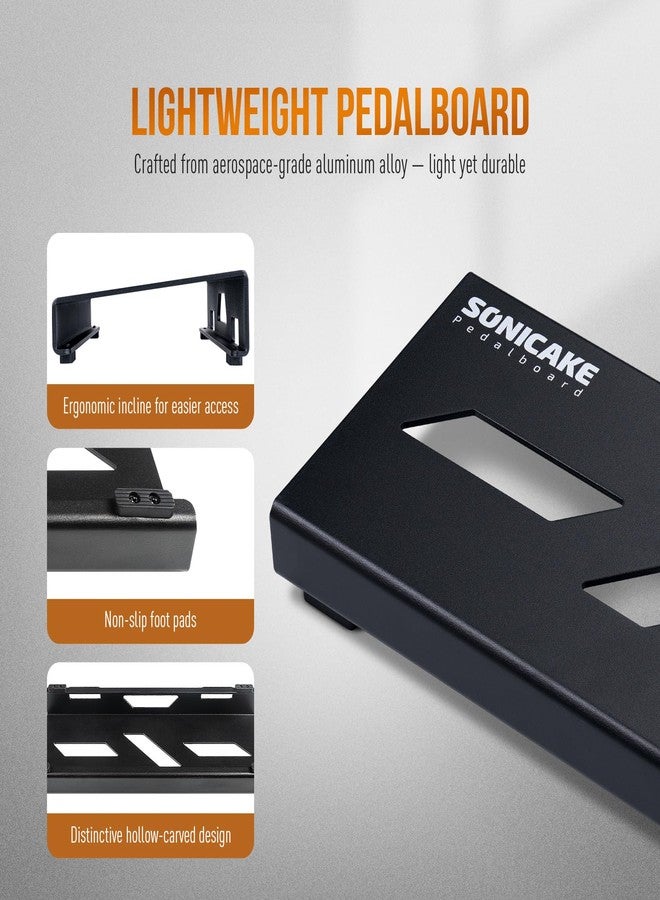 SONICAKE Mini Guitar Pedal Board 14.10" x 5.50" x1.20"Portable Aluminum Alloy Guitar Pedalboard (QPB-10) - Image 3