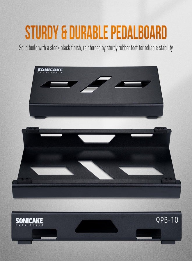 SONICAKE Mini Guitar Pedal Board 14.10" x 5.50" x1.20"Portable Aluminum Alloy Guitar Pedalboard (QPB-10) - Image 4