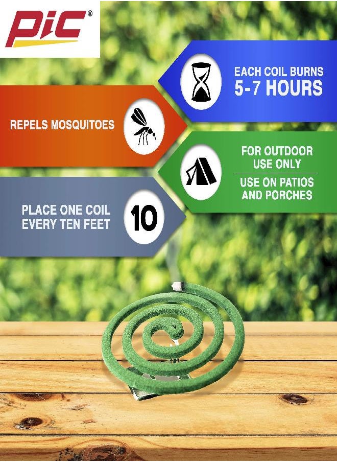 PIC PIC Mosquito Repelling Coils, 4 Count Box, 6 Pack - Mosquito Repellent for Outdoor Spaces (24 Coils Total)  - Image 3