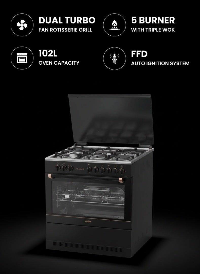 Gas Cooker 90x60 cm 102L SMF9069GCH-GL