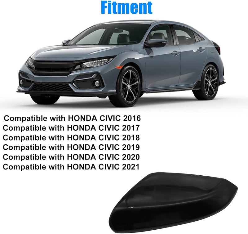 Priprilod Left Driver Side Mirror Cap Cover Glossy Black - Image 3