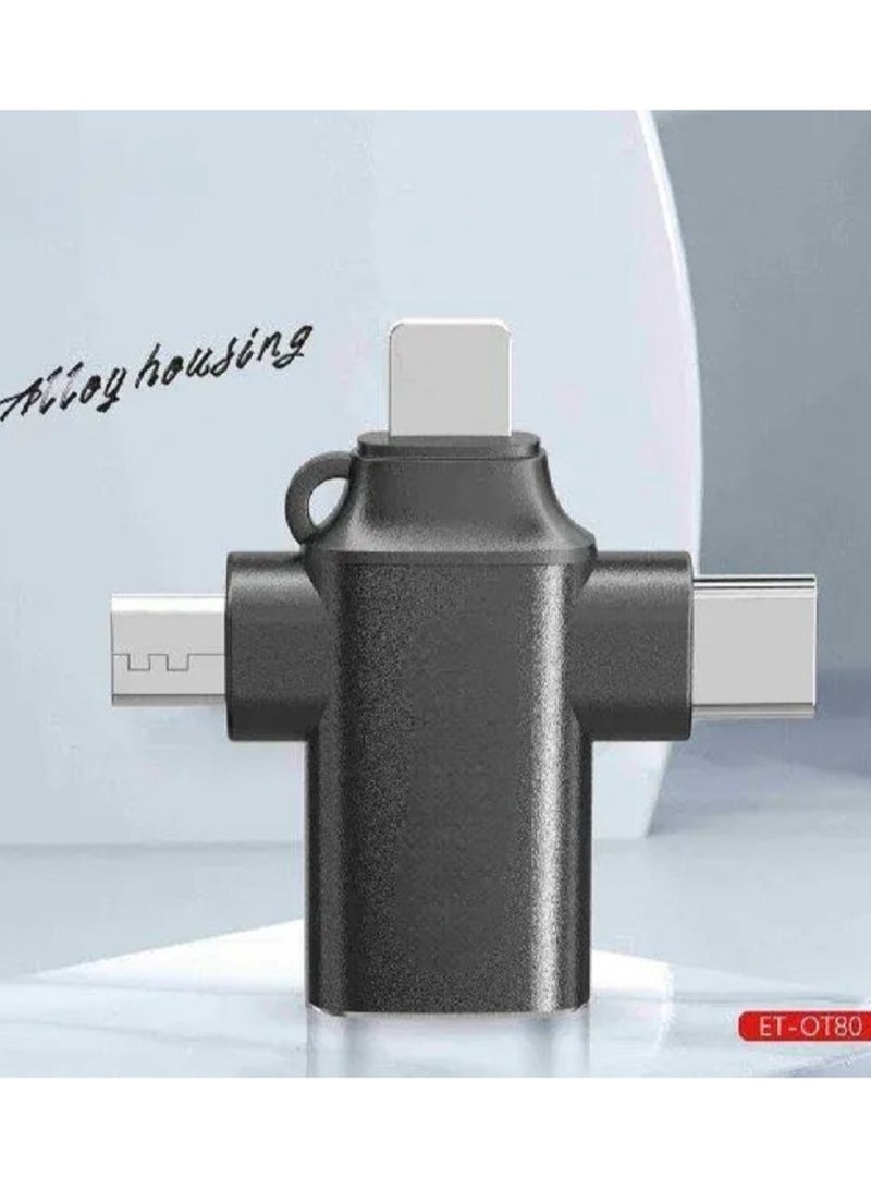Revolutionize Your Connectivity: 3-in-1 USB 3.0 OTG Converter – MicroUSB, Lightning, USB-C in Sleek Black for Lightning-Fast Data Transmission - Image 2