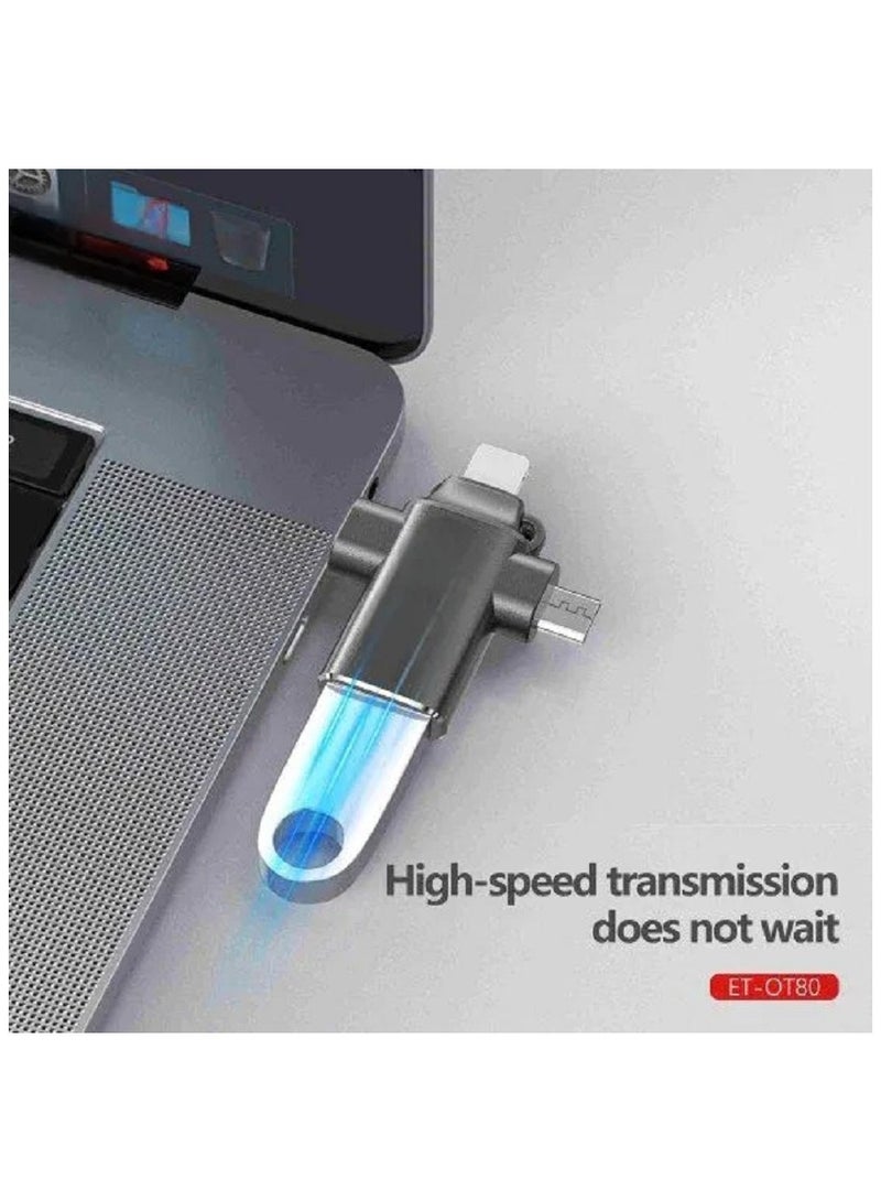 Revolutionize Your Connectivity: 3-in-1 USB 3.0 OTG Converter – MicroUSB, Lightning, USB-C in Sleek Black for Lightning-Fast Data Transmission - Image 3