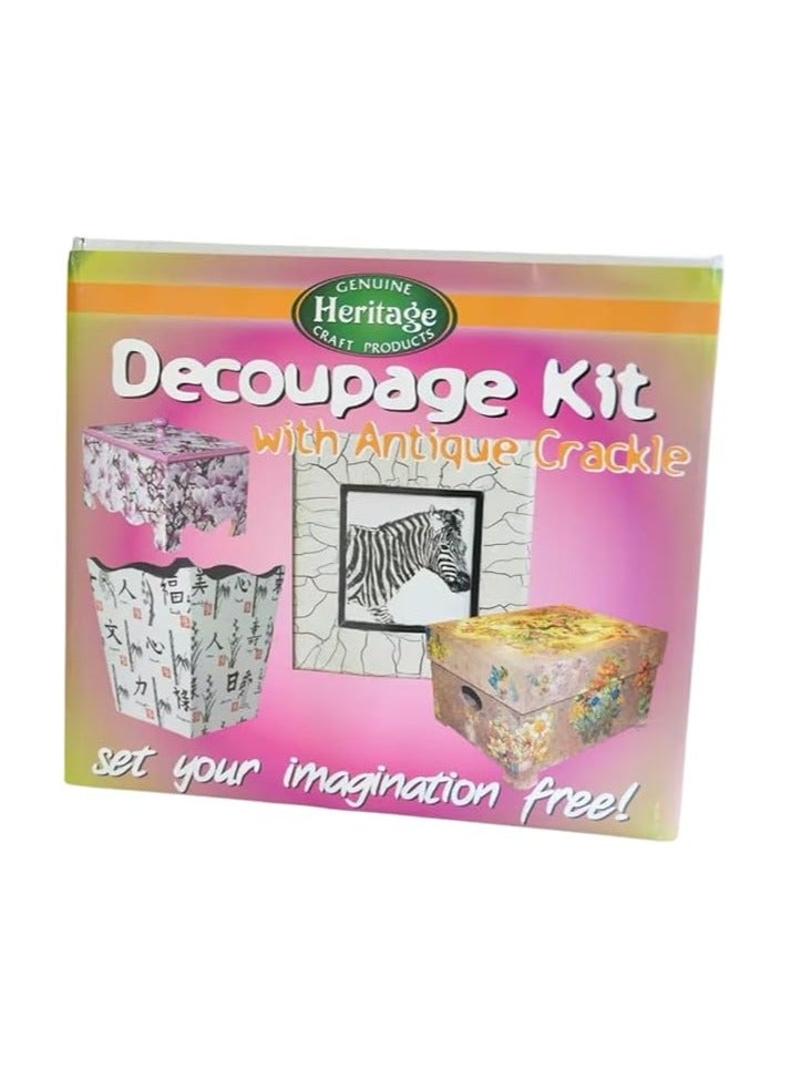 Heritage Decoupage kit with atique crackle