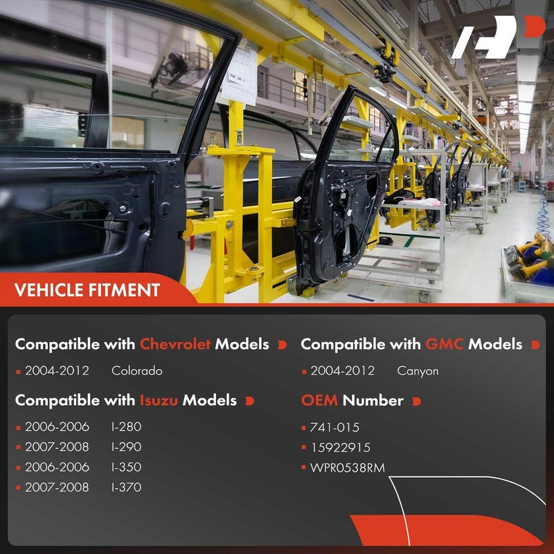 A-Premium Power Window Regulator with Motor for Chevrolet Colorado GMC Canyon Isuzu i-280 i-290 i-350 i-370 Front Right Passenger Side - Image 3