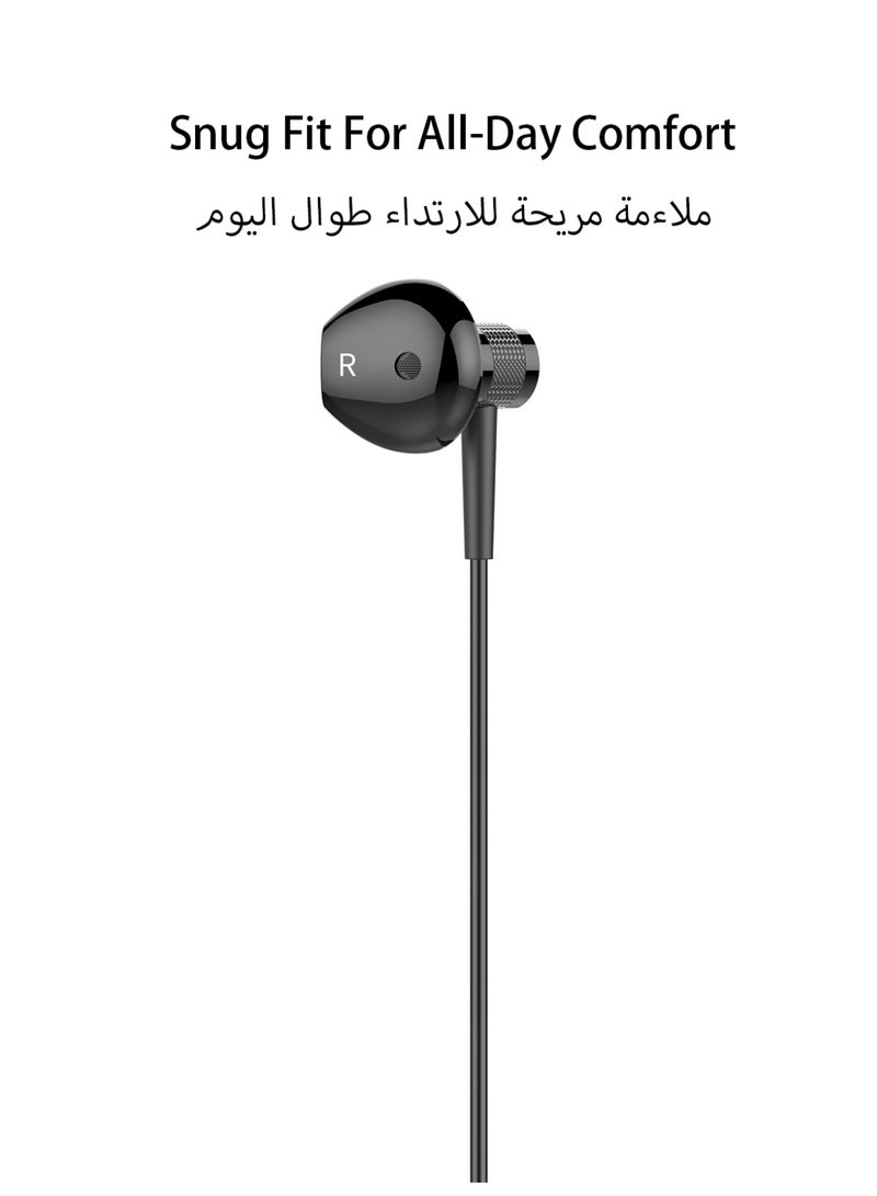 تمبو سماعات أذن سلكية Tempo، مقبس صوت 3.5 مم، صوت ستيريو غامر عالي الدقة، ميكروفون مدمج عالي الجودة، سماعة رأس سلكية مزودة بتحكم خطي - Image 4