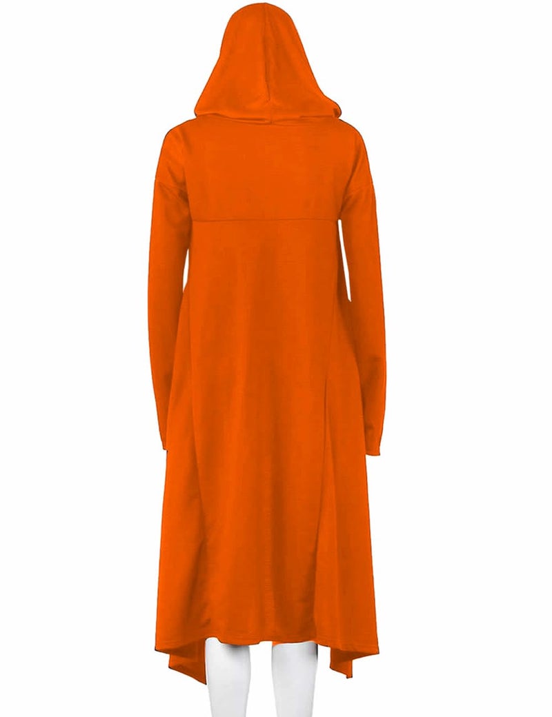 Rfecccy Women's I Small Children Letters Festival Tunic High Collar Long Sleeve Pullover Irregular Hoodies Orange - Image 3