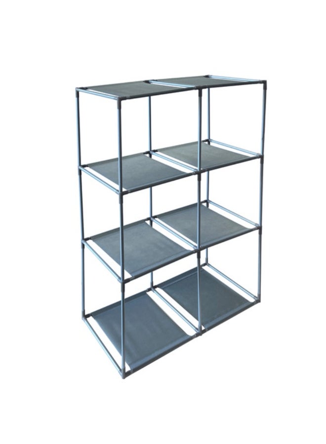 Kole Easy Assemble 4-Tier Lightweight Multi-Purpose Cube Storage Organizer Grey 35 x 24 x 12 Inch AH064 - Image 1