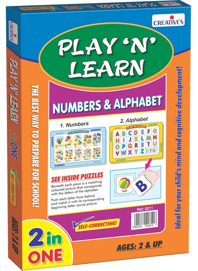 Creative's Play N Learn - Numbers and Alphabet Jigsaw Puzzle | Educational Alphabet and Numbers Puzzle Game | Early Learning Game Toy for Kids | Play N Learn Series Puzzle 2 & Up Kids - Image 1