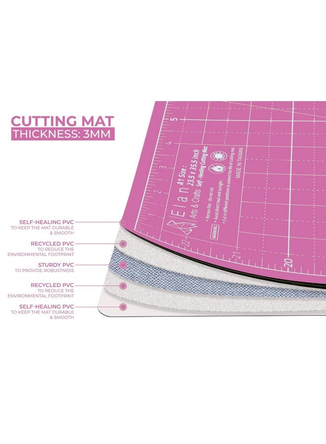 إيلان قطع حصيرة A3 الوردي والأرجواني حصيرة القطع الشفاء الذاتي 12 × 18 بوصة 5رقائق الحرفية حصيرة الوردي هواية قطع حصيرة 12 × 18 بوصة النسيج قطع المجلس للحرف اليدوية اللحف قطع المجلس الحرفية قطع حصيرة - Image 4