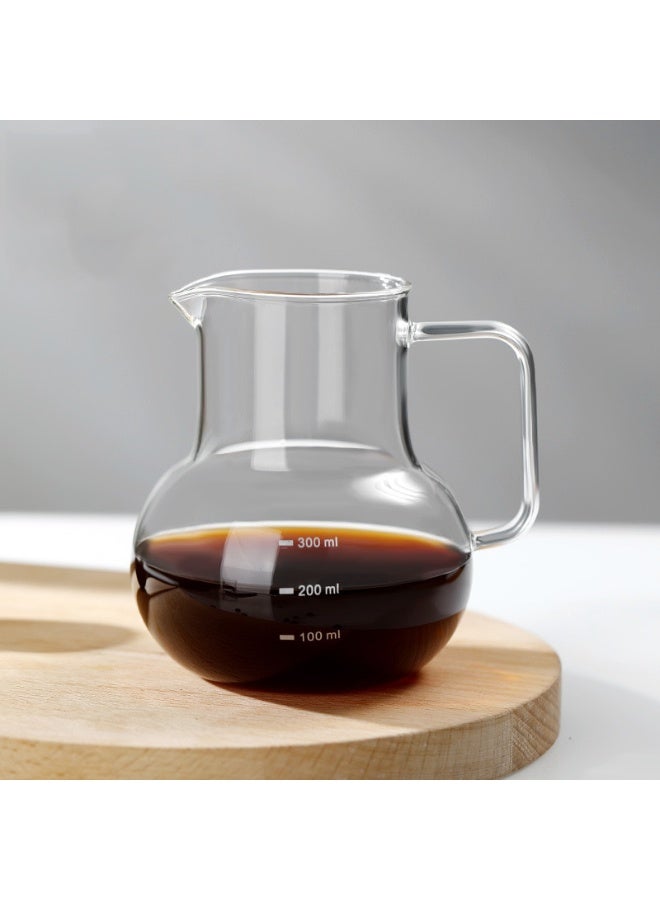 هومستر غلاية قهوة زجاجية سعة 300 مل مع مقياس قياس - إبريق عنق الإوزة لتحضير القهوة الساقطة يدويًا بدقة - Image 1