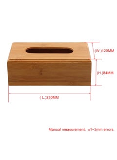 جروب تايجر علبة مناديل خشبية من الخيزران 23×12×8.4 سم – تصميم مربع أنيق لإكسسوارات الحمام والمنزل  - Image 4