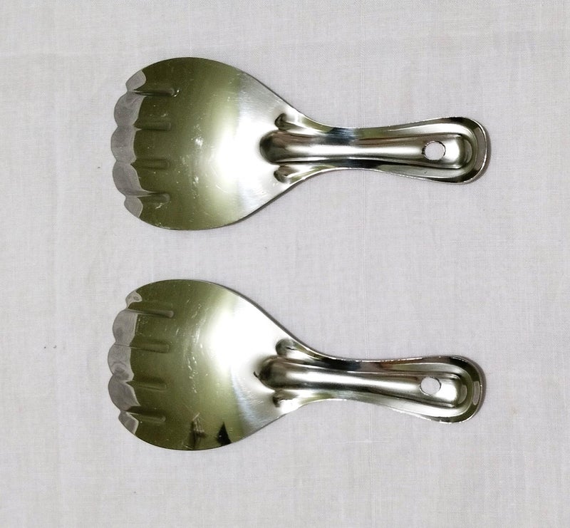 GS KITCHENWARE GS Stainless Steel Rice Serving Panja, Rice Spoon, Rice Ladle/Chamcha, and Panja Ladle/Chamcha for Serving, Bhatiya Chamcha Set of 2. - Image 4