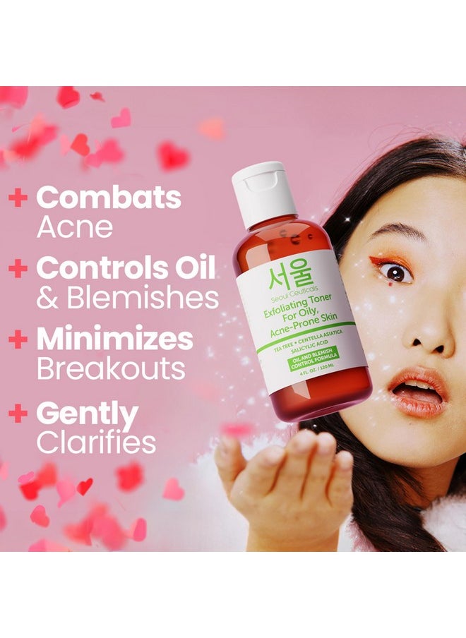 seoulceuticals SeoulCeuticals Korean Toner for Oily Acne Prone Skin - Korean Skin Care Tea Tree Toner for Face - Facial Toner Centella Asiatica, Salicylic Acid. 4 FL OZ  - Image 2
