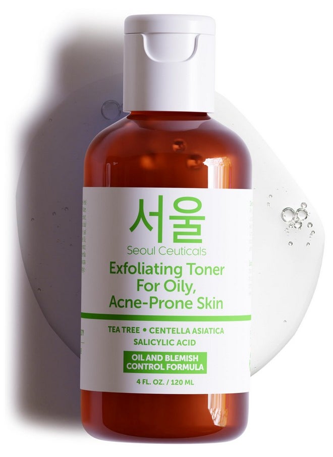 seoulceuticals SeoulCeuticals Korean Toner for Oily Acne Prone Skin - Korean Skin Care Tea Tree Toner for Face - Facial Toner Centella Asiatica, Salicylic Acid. 4 FL OZ  - Image 1