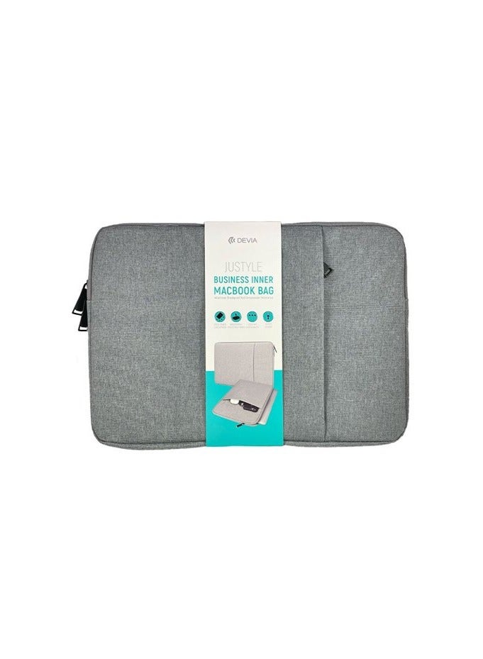Devia Business Inner Bag with Pocket for MacBook Air 13.3" & Pro 13.3" & Pro 14.2" (Silver Grey) - Image 2