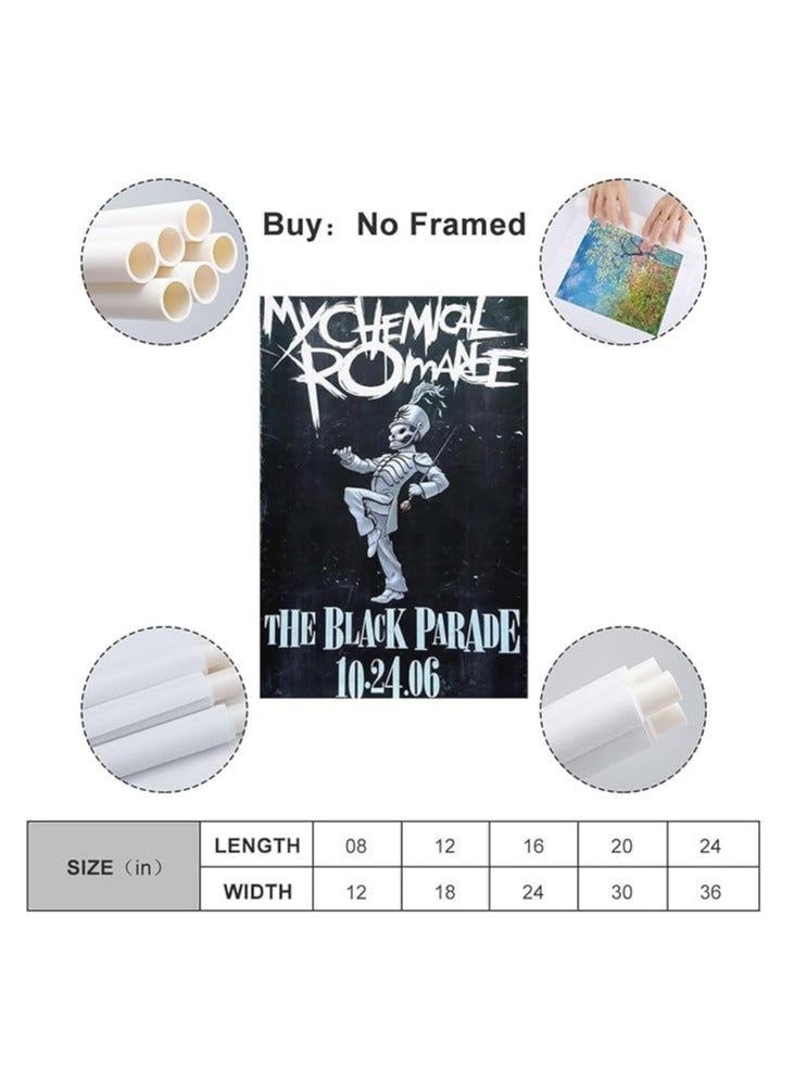 مؤسسة فكرة اليوم اليوم فكرة فرقة البانك الشهيرة My Chemical Romance Music ملصق ريترو ملصق ملصق اللوحة الزخرفية قماش ملصقات الحائط وصورة فنية طباعة ملصقات ديكور غرفة نوم الأسرة الحديثة 12 × 18 بوصة (30 × 45 سم) - Image 2