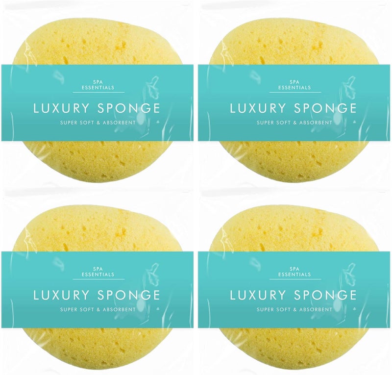 LUXURY BATH SPONGE Smooth Soft Shower XL Bathing Exfoliating Massage New Gentle Relaxing Thick Body Wash Scrub SPA Clean Skin Care UK FREE PP 4 x XL BATH SPONGE
