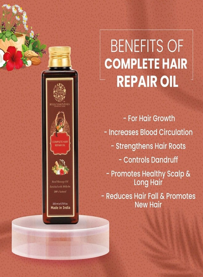 RYLLZ ESSENTIALS Complete Hair Repair Oil | With Redensyl, Rosemary, Bhingraj, Argan & Other 30 Precious Ayurvedic Herbs | Promotes Hair Growth, Reduces Hair Fall, Reduces Dandruff, Relieves Headache & Strengthens Hair Roots | 100 Ml - Image 4