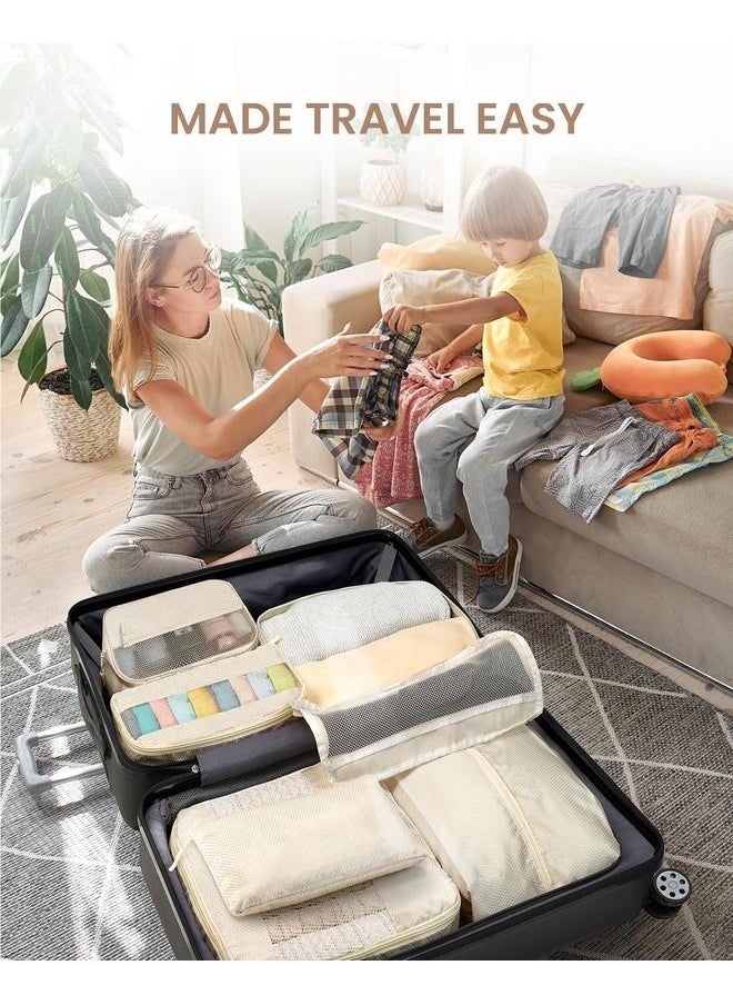 Generic 7-Piece Travel Organizer Luggage Set Beige-Travel Packing Cubes, Lightweight Luggage Organizers Bags Set for Carry on Suitcase  - Image 4