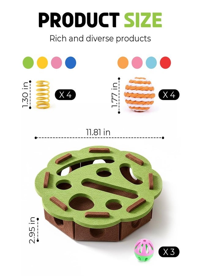 Geyynow Cat Scratch Puzzle Enrichment Box, Interactive Cats Nail File Enrichment Felt Maze Toy - Image 2