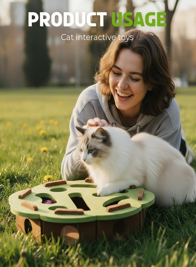 Geyynow Cat Scratch Puzzle Enrichment Box, Interactive Cats Nail File Enrichment Felt Maze Toy - Image 4