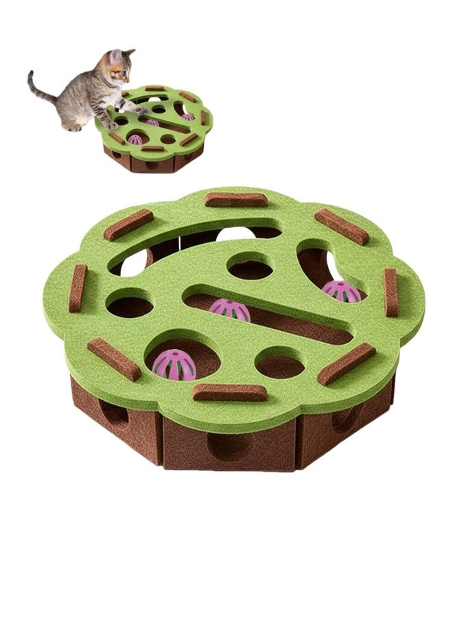 Geyynow Cat Scratch Puzzle Enrichment Box, Interactive Cats Nail File Enrichment Felt Maze Toy - Image 1
