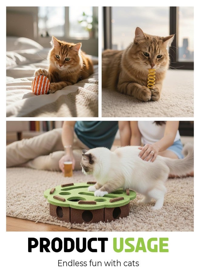 Geyynow Cat Scratch Puzzle Enrichment Box, Interactive Cats Nail File Enrichment Felt Maze Toy - Image 3