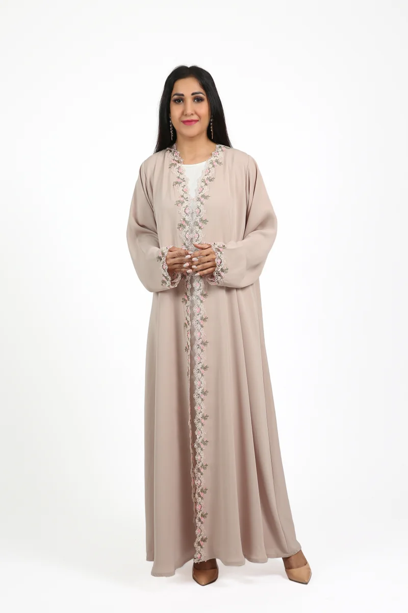 نيكياس عباية نيكاس نيدا بدانتيل على الأمام والأكمام