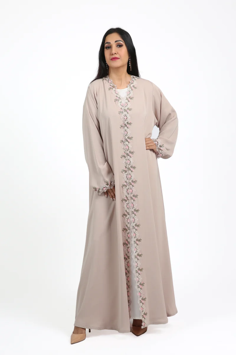 نيكياس عباية نيكاس نيدا بدانتيل على الأمام والأكمام