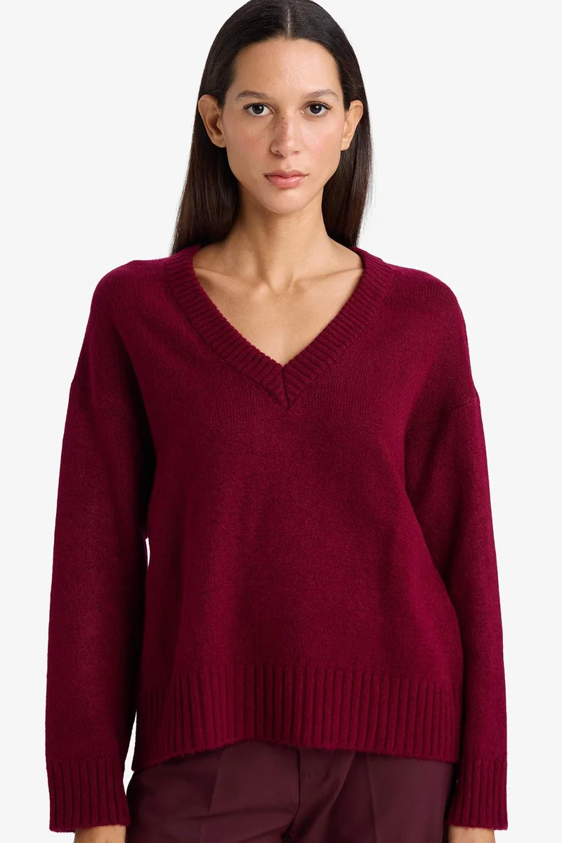 ديفاكتو Oversize Fit V-Neck Pullover