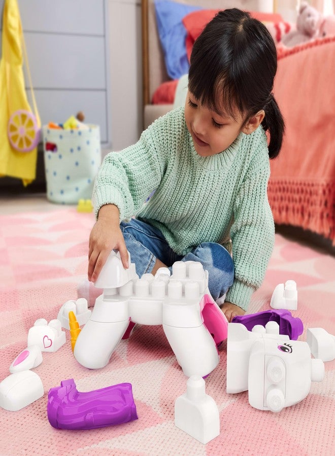 MEGA BLOKS Toddler Block Toys Set, 3 in 1 Build & Enchant Unicorn with 26 Pieces, Puppy and Pegasus Rebuild, Kids Ages 3+ Years - Image 2