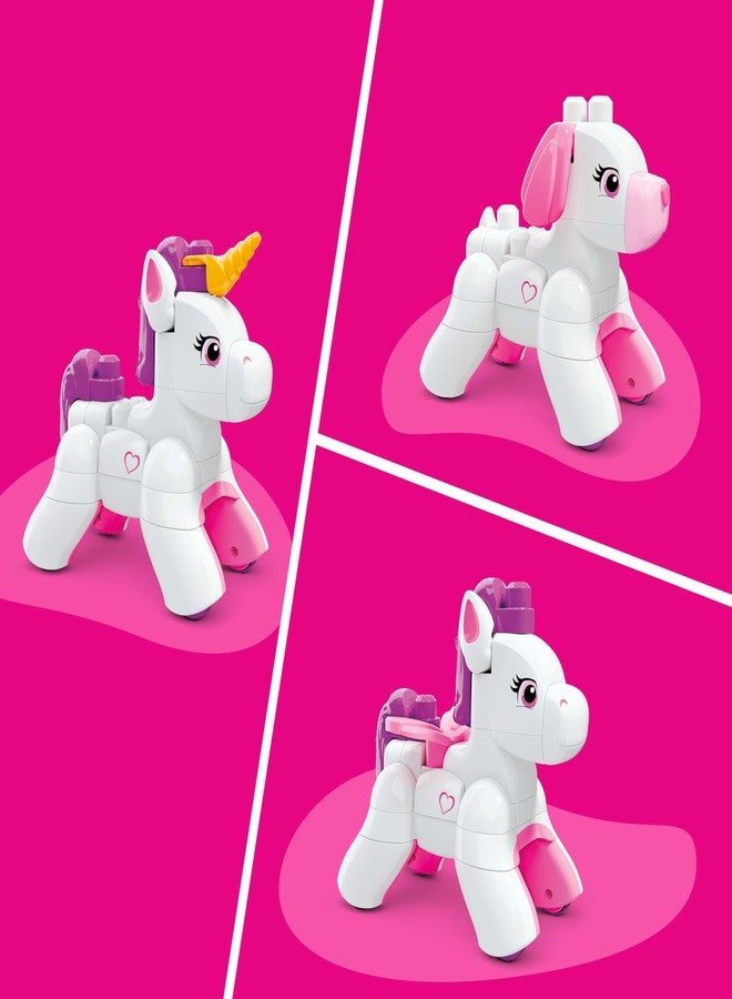 MEGA BLOKS Toddler Block Toys Set, 3 in 1 Build & Enchant Unicorn with 26 Pieces, Puppy and Pegasus Rebuild, Kids Ages 3+ Years - Image 3
