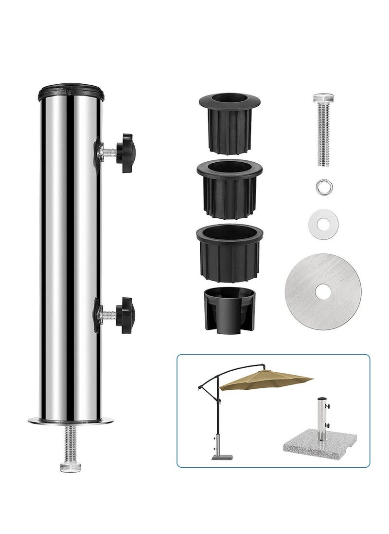 Generic - Umbrella Stand Mount Stand Tube Set, Outdoor Stainless Steel Parasol Base Holder PVC Insert Pipe Sleeve, Adjustable Patio Table Umbrella Stand Parts Replacement for Outdoor Garden Backyard Balcony - Image 1