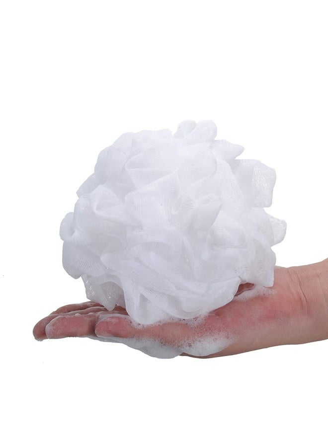 حمام دش اسفنجة Loofah, عالية الكثافة شبكة Pouf حمام الكرة, إعادة تدوير اسفنجة دش مع حلقة معلقة, كبيرة للغنية الرغوة, أبيض,50g - Image 5
