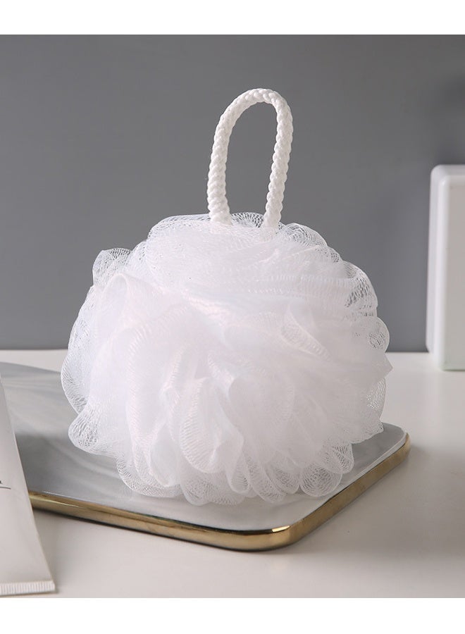 حمام دش اسفنجة Loofah, عالية الكثافة شبكة Pouf حمام الكرة, إعادة تدوير اسفنجة دش مع حلقة معلقة, كبيرة للغنية الرغوة, أبيض,50g - Image 1